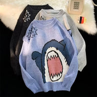 WW | Winterpullover mit Cartoon-Hai-Design für Paare