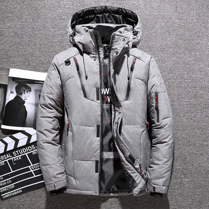 W&W Mode - Herren-Winterjacke - Warme, schlanke Daunenjacke mit Kapuze