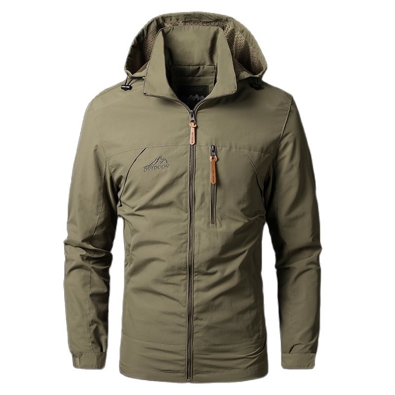 WW Herrenjacke Wasserdichte Kapuzenjacke | Windbreaker Elastischer Mantel für Männer