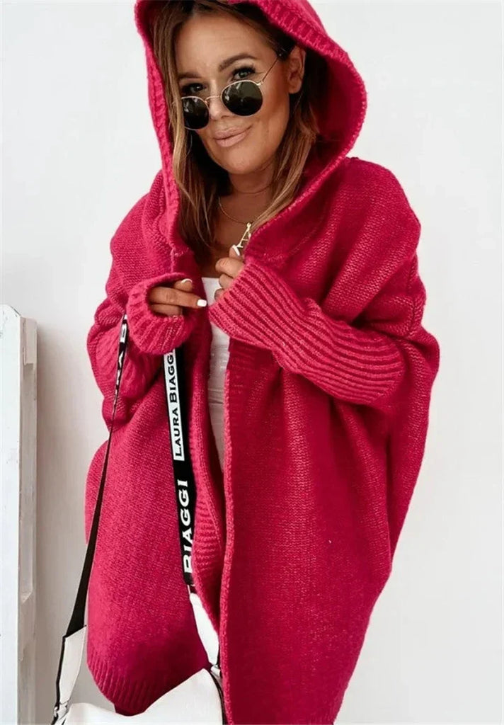 WW | Superweiche Gestrickte Strickjacke Mit Taschen Und Kapuze Für Damen