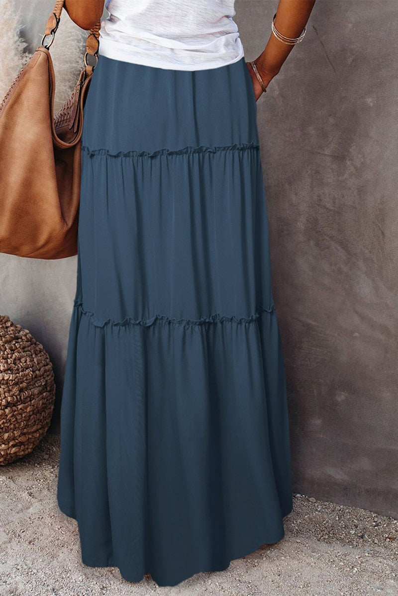 W&W Mode | Langer Hochtaillierter Maxi Rock