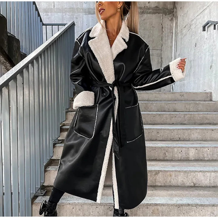 mit Taschen Lederjacke