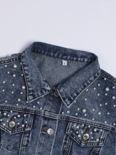 W&W Mode Exklusive Lina Jeansjacke | Denim-Liebling mit stilvoller Perlenverzierung