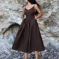 WW | Atmungsaktives Sommerkleid Aus Leinen Für Damen