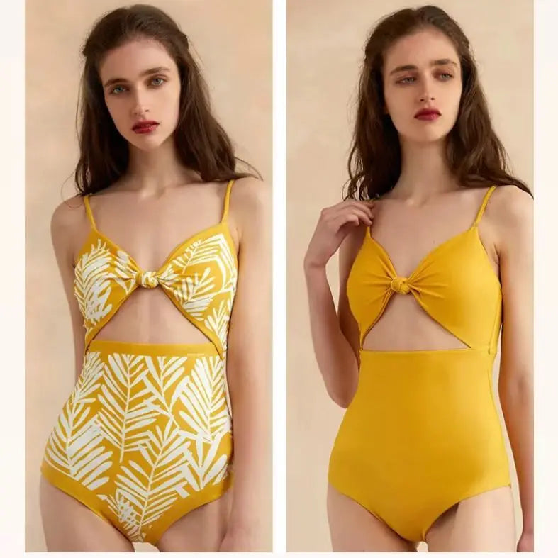 WW | Neue Kollektion Gedruckt Doppelseitig Tragbar Schwimmen Badeanzug Frauen Bandage Sexy Einteiler Badeanzug Strandbekleidung Schwimmbekleidung Frau