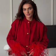 WW | Schicke Feder Strickjacke