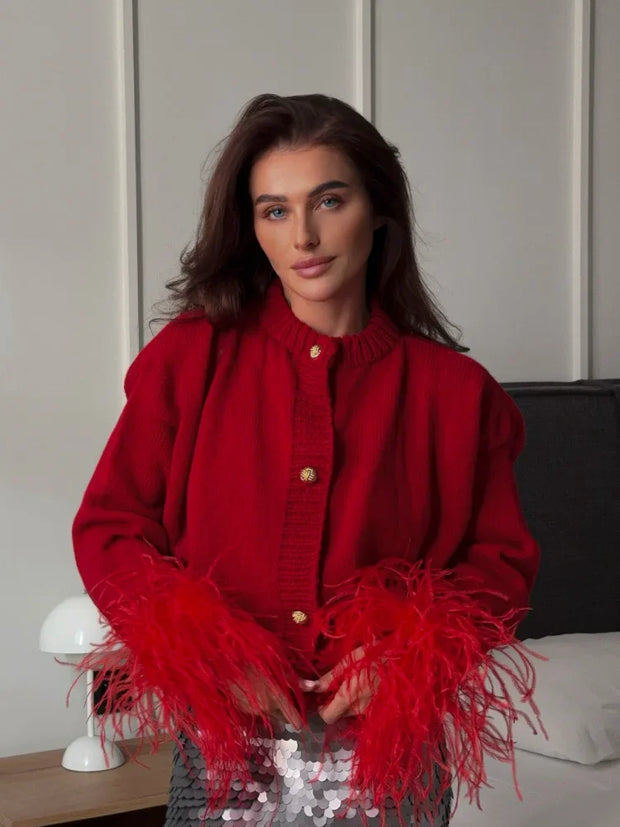 WW | Schicke Feder Strickjacke