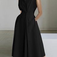 WW | Weißes Hemdkragen Urban Baumwollkleid