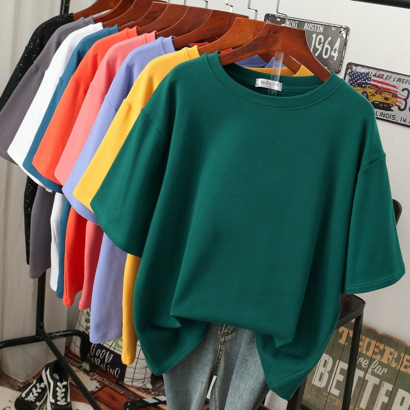 WW Kuscheliges Baumwoll-Basic: Plus-Size T-Shirt für Damen