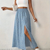 WW | Eleganter Maxi Rock Mit Blumenmuster Und Schlitz
