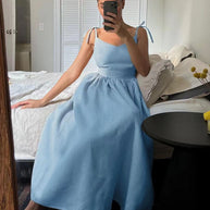 WW | Atmungsaktives Sommerkleid Aus Leinen Für Damen