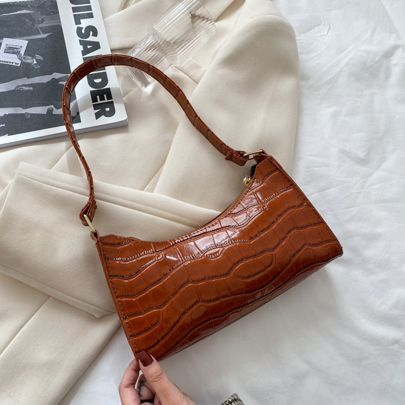 WW Modische Exquisite Einkaufstasche Tote Schultertaschen Einfarbig Kettentasche für Damen