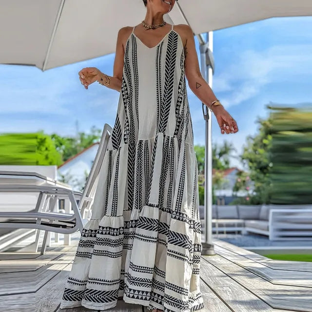 WW | Damen Geometrischer Druck Partykleid