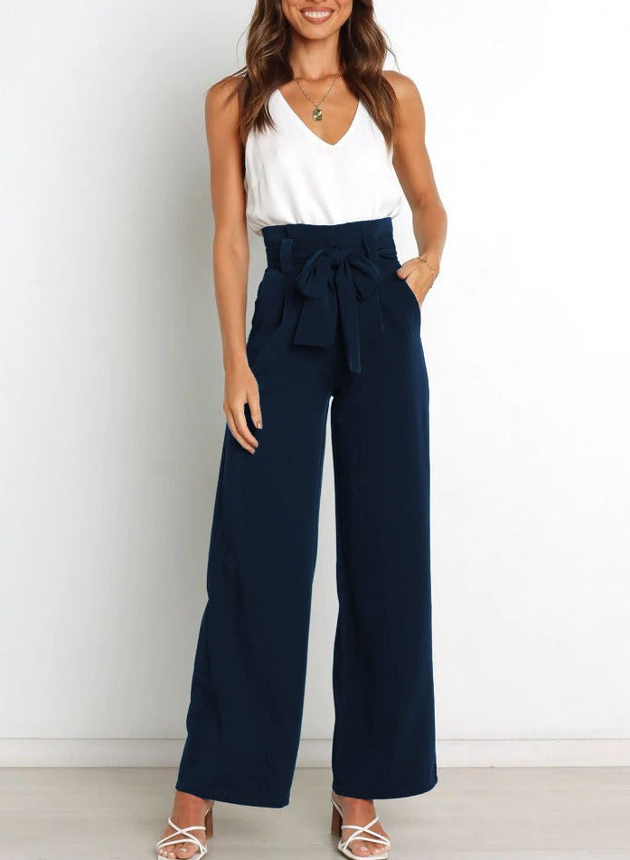 WW | Bundfaltenhose Mit Schleife Vorne Für Damen