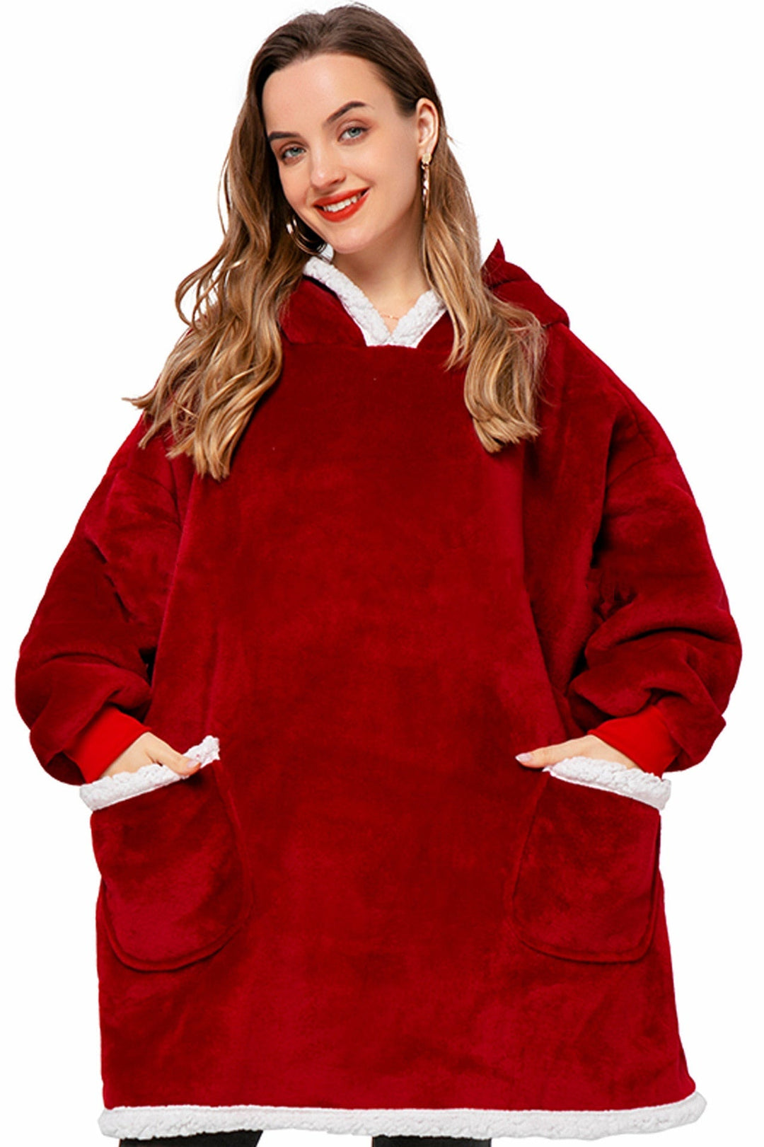 W&W Mode Super Gemütliche Gemütlichkeit | Damen Flauschige Fleece-Decke mit Ärmeln
