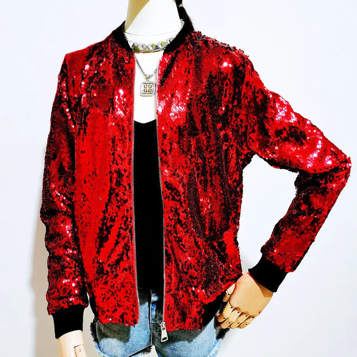 W&W Mode | Paillettenmantel Bomberjacke
