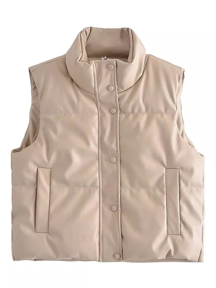 WW Lederjacken für Damen | Elegante Stehkragen Westen | Modische Reißverschlussjacken