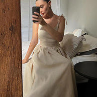 WW | Atmungsaktives Sommerkleid Aus Leinen Für Damen