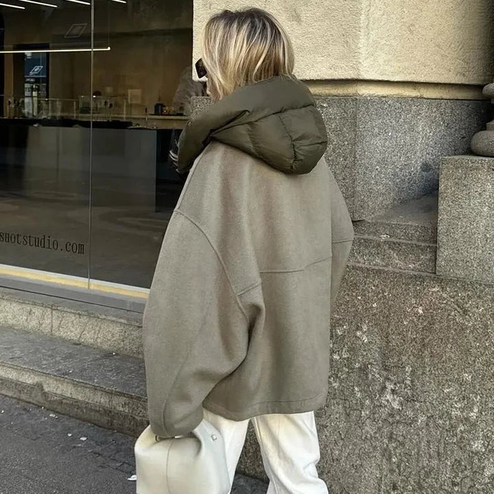 W&W Mode - Lässige lockere Frauen Kapuzenjacke