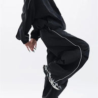 WW | Oversized Sportlich Schwarz Trainingsanzug