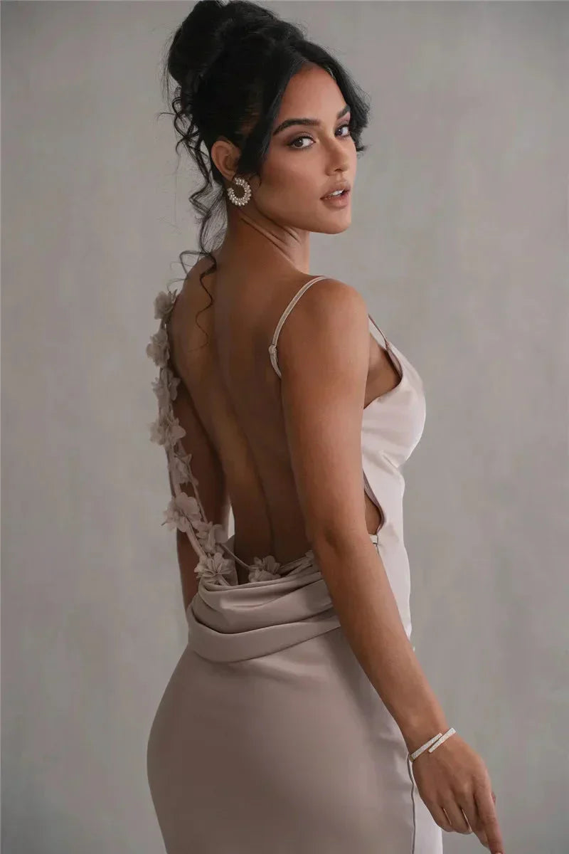 WW | Satin Kleid mit Blumen