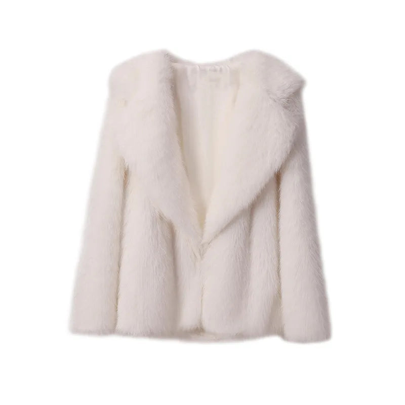 WW - Schlanker Faux Fur Mantel
