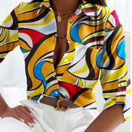 WW Print Shirts | Modische Bluse mit langen Ärmeln und Knopfleiste