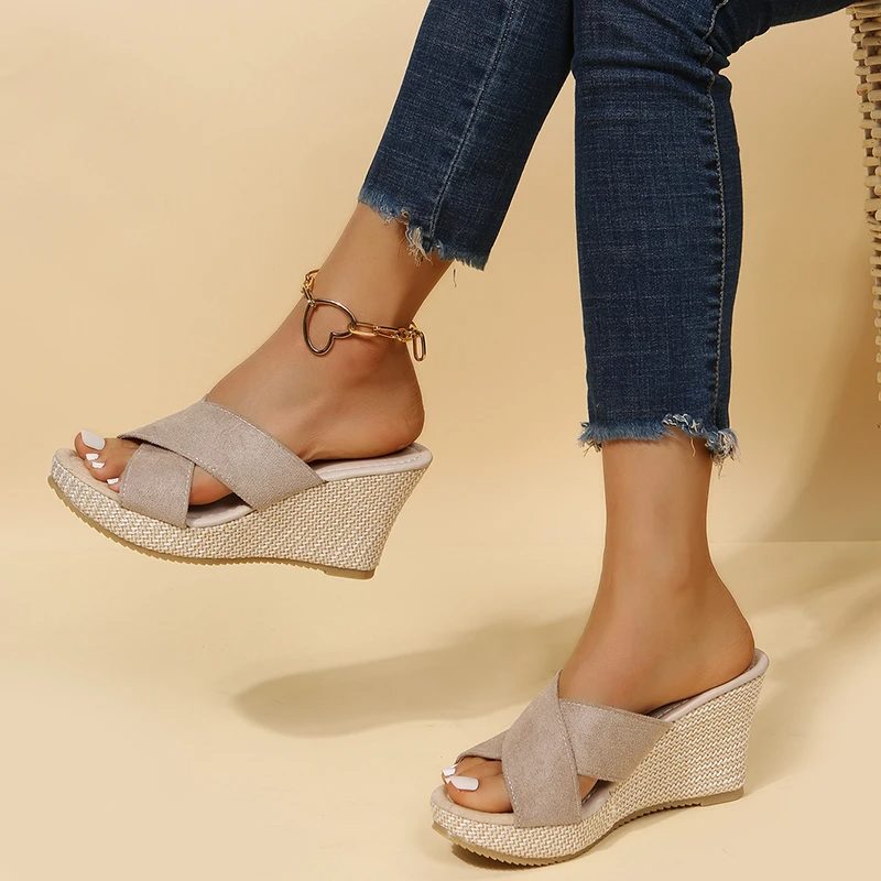 W&W Mode | Keilabsatz Sandalen Mit Offener Zehe Für Damen