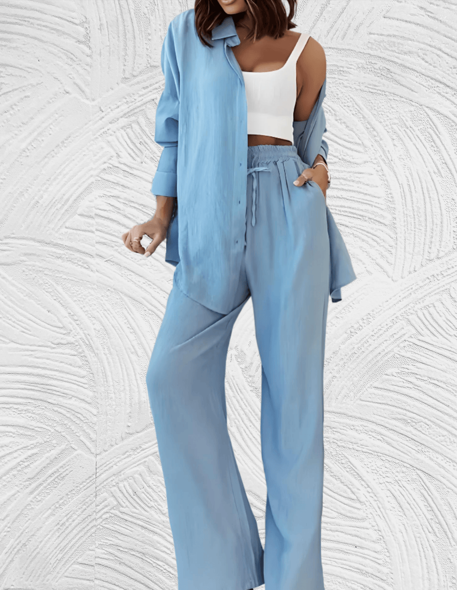 WW | 2-Teiliges Set, Bestehend aus Einem Lockeren Hemd und Weiten Hosen