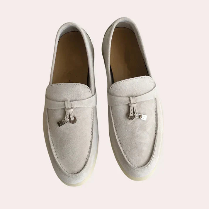 Damen Wildleder-Loafer mit dekorativen Tasseln
