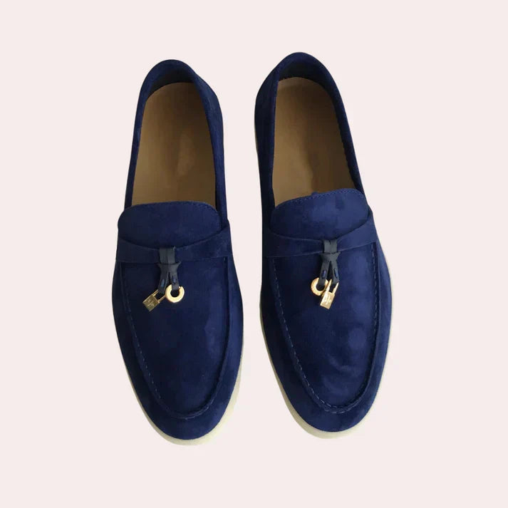 Damen Wildleder-Loafer mit dekorativen Tasseln