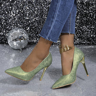 WW | Stilvolle Spitzige Stiletto Pumps Mit Goldener Absätze Für Damen