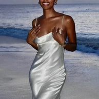 Satin Rückenfreies Partykleid