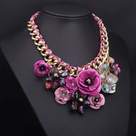 WW | Jahrgang Schmuck Elegante Prom Party Schönheitswettbewerb Hochzeit Geschenk Florale Blüte Blume Chunky Statement Halskette für Frauen Accessoires