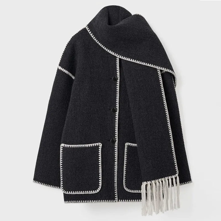 W&W Mode | Schal-Jacke mit entspannter Passform und weichem, strukturiertem Stoff für Frauen