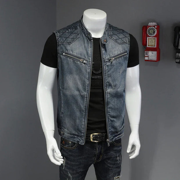 WW | Retro Herren Distressed Jeansjacke