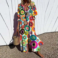WW | Luxuriöses Frühlings-Bohemian-Kleid