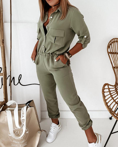 WW | Elegante Langärmelige Jumpsuit für Frauen