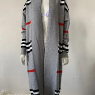 WW - Langer Strickcardigan mit Streifen