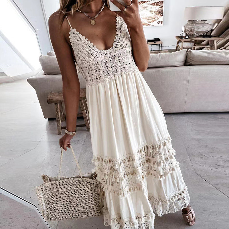 W&W Mode | Spitzen Boho Fließkleid