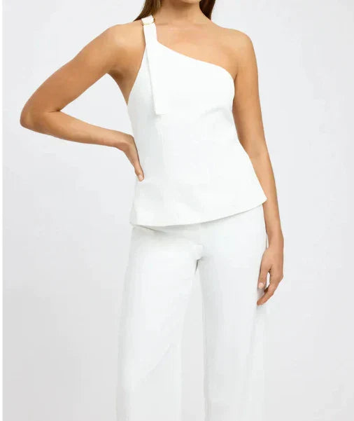 WW | Damen 2-Teiliges Set Mode Vielseitig Solid Schräger Kragen Ohne Ärmel Oberteil Loose Breite Hose Anzug für Frauen Streetwear