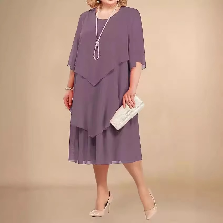 WW | Elegantes Chiffonkleid mit Lagen-Look