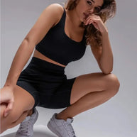 WW | Sommer Weiße Training Kleidung Gerippt Sport Shorts Set Fitness Set Sport Kleidung Damen Yoga Set Nahtlose Hohe Taille Shorts Outfit