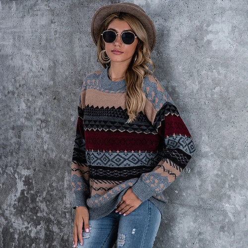 WW | Gestreifter Vintage-Strickpullover