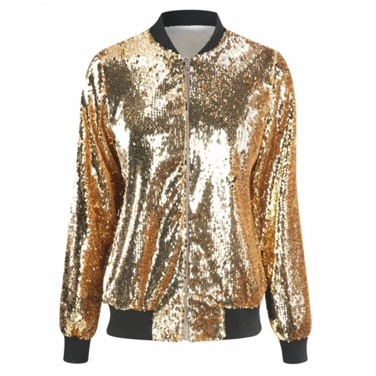 WW | Paillettenmantel Bomberjacke
