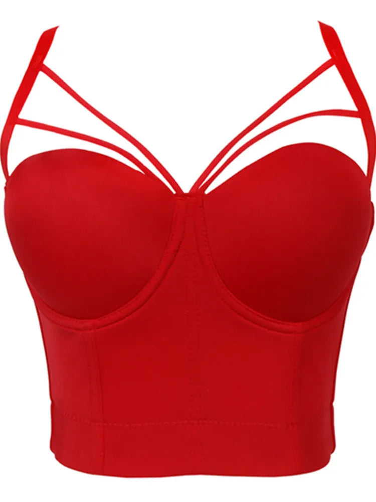 WW | 5 Farben Frauen Sexy Designer Sommer V-Ausschnitt Nude Schwarz Weiß Rot Rosa Baumwolle Camisole Tops Damen Camis Crop Tops