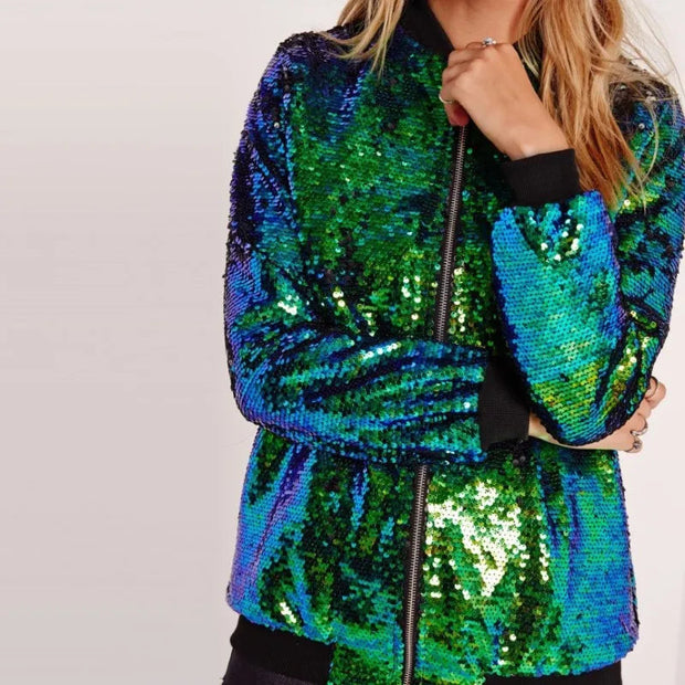 WW | Paillettenmantel Bomberjacke