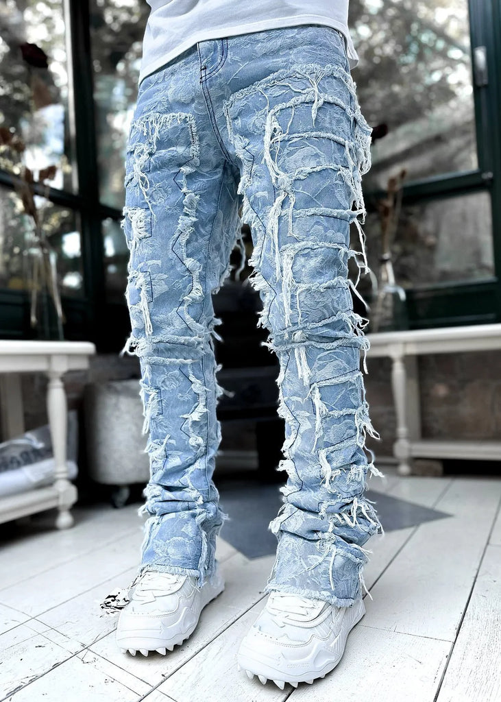 WW | Distressed Straight Fit Jeans Für Herren Streetwear Stil