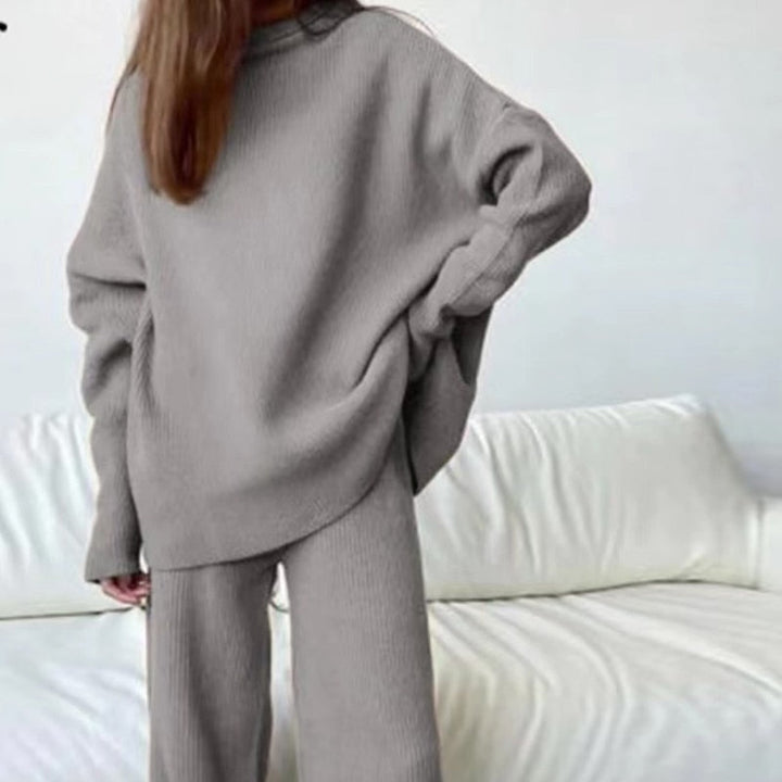 W&W Mode | teilige gestrickte Loungewear-Set - stilvolle Damen-Hausmode
