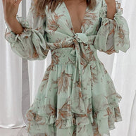 WW - Einfaches bedrucktes Chiffonkleid